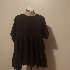 Ruffled Black Tunic